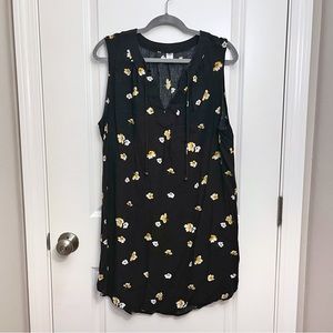 Old Navy Black Floral Shift Dress, XL